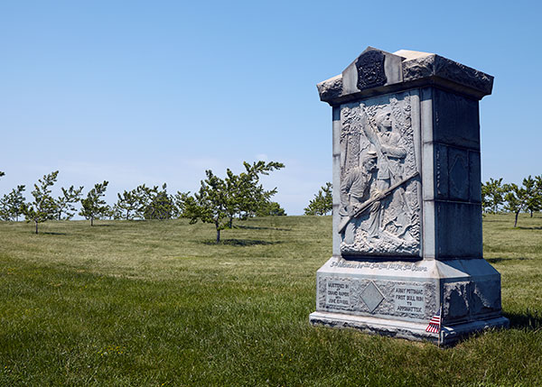 3rd Michigan Monument at Gettysburg in the Peach Orchard. Image ©2015 Look Around You Ventures, LLC.